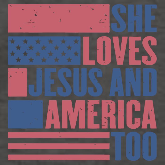 She Loves Jesus And America Too Happy 4th Of July Vector Backpack