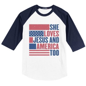 She Loves Jesus And America Too Happy 4th Of July Baseball Sleeve Shirt