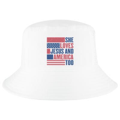 She Loves Jesus And America Too Happy 4th Of July Cool Comfort Performance Bucket Hat