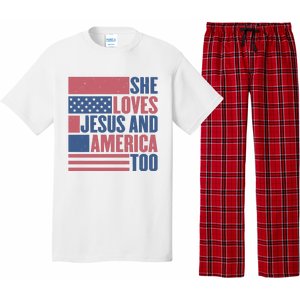 She Loves Jesus And America Too Happy 4th Of July Pajama Set