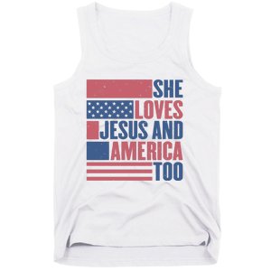 She Loves Jesus And America Too Happy 4th Of July Tank Top