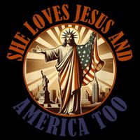 She Loves Jesus And America Too Jesus Lover Drawstring Bag