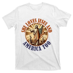 She Loves Jesus And America Too Jesus Lover T-Shirt