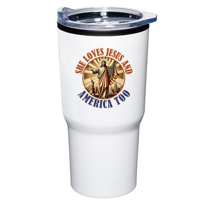 She Loves Jesus And America Too Jesus Lover Tumbler