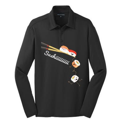 Sushi Lover Japan Lover Japanese Cuisine Chef Foodie Silk Touch Performance Long Sleeve Polo