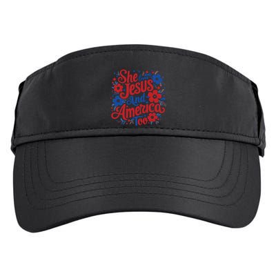 She Loves Jesus And America Too Adult Drive Performance Visor