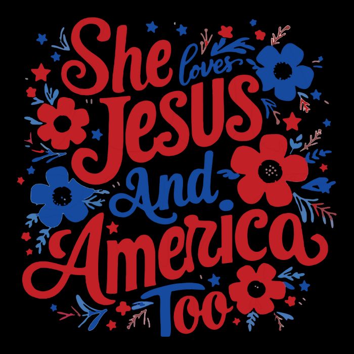 She Loves Jesus And America Too Bucket Hat