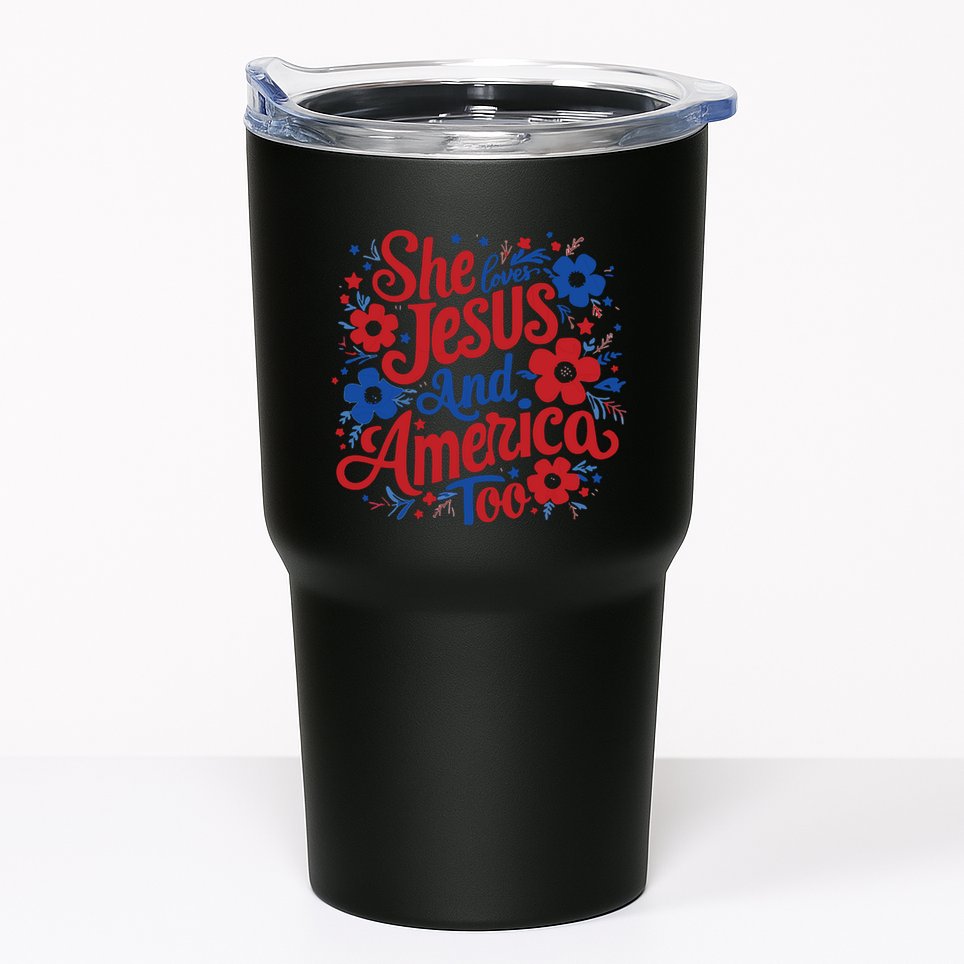 She Loves Jesus And America Too Tumbler