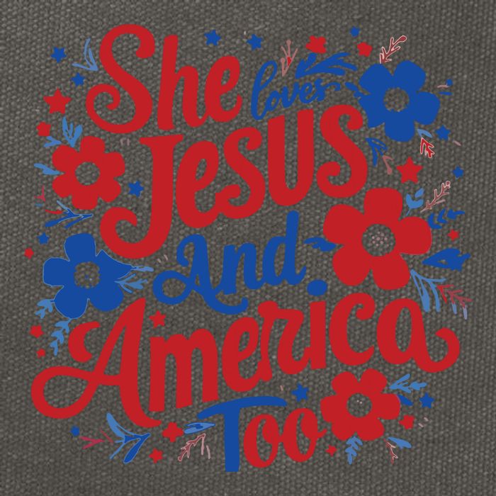 She Loves Jesus And America Too Cotton Canvas Backpack