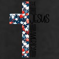 She Loves Jesus And America Too 4th Of July 25L Jumbo Tote