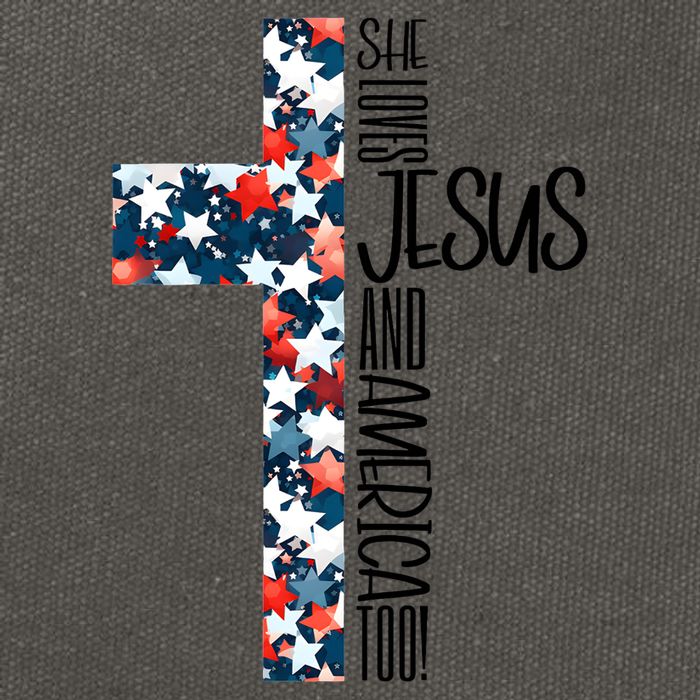 She Loves Jesus And America Too 4th Of July Cotton Canvas Backpack