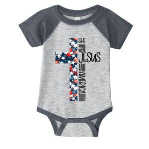 She Loves Jesus And America Too 4th Of July Infant Baby Jersey Bodysuit