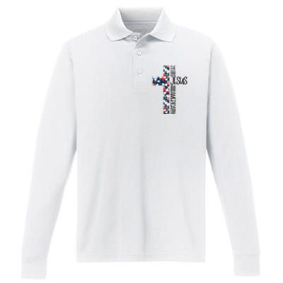 She Loves Jesus And America Too 4th Of July Performance Long Sleeve Polo