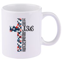 She Loves Jesus And America Too 4th Of July 11oz C Handle Ceramic Mug