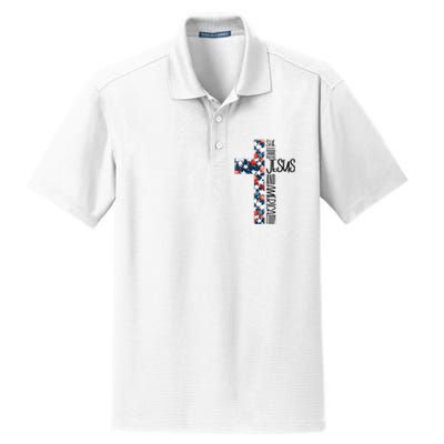 She Loves Jesus And America Too 4th Of July Dry Zone Grid Polo