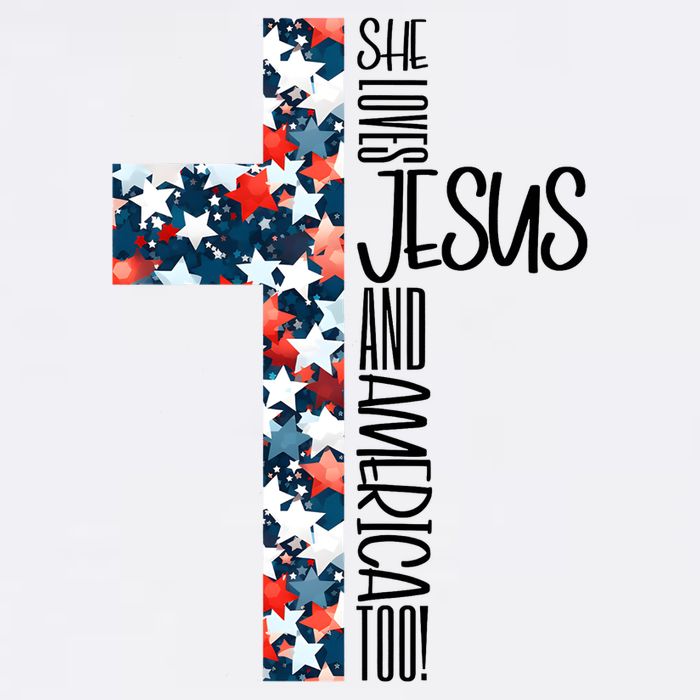 She Loves Jesus And America Too 4th Of July Toddler T-Shirt