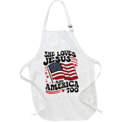 She Loves Jesus And America Christian Apron