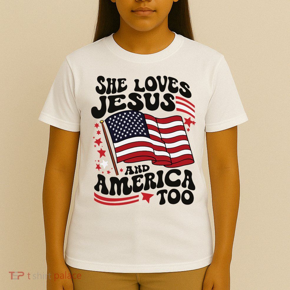 She Loves Jesus And America Christian T-Shirt