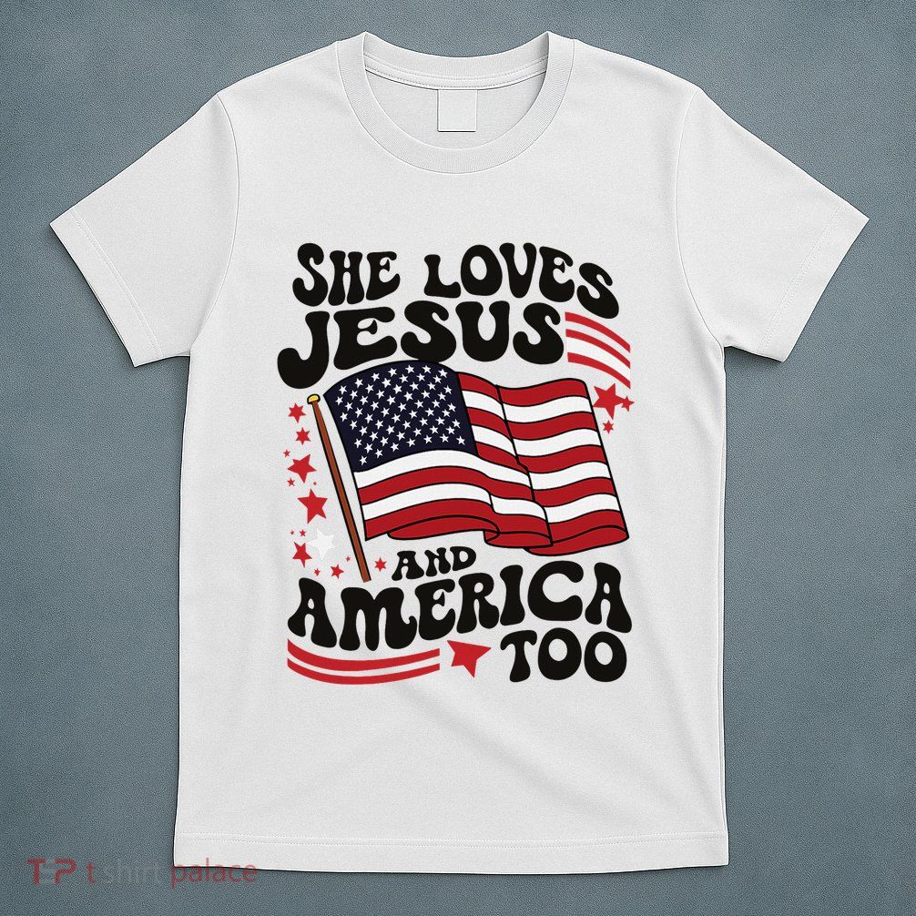 She Loves Jesus And America Christian T-Shirt