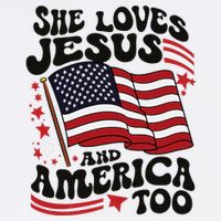 She Loves Jesus And America Christian Flat Bill Trucker Hat