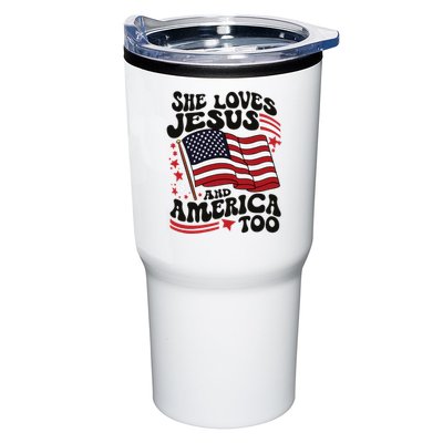 She Loves Jesus And America Christian Tumbler