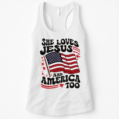 She Loves Jesus And America Christian Womens Tank Top