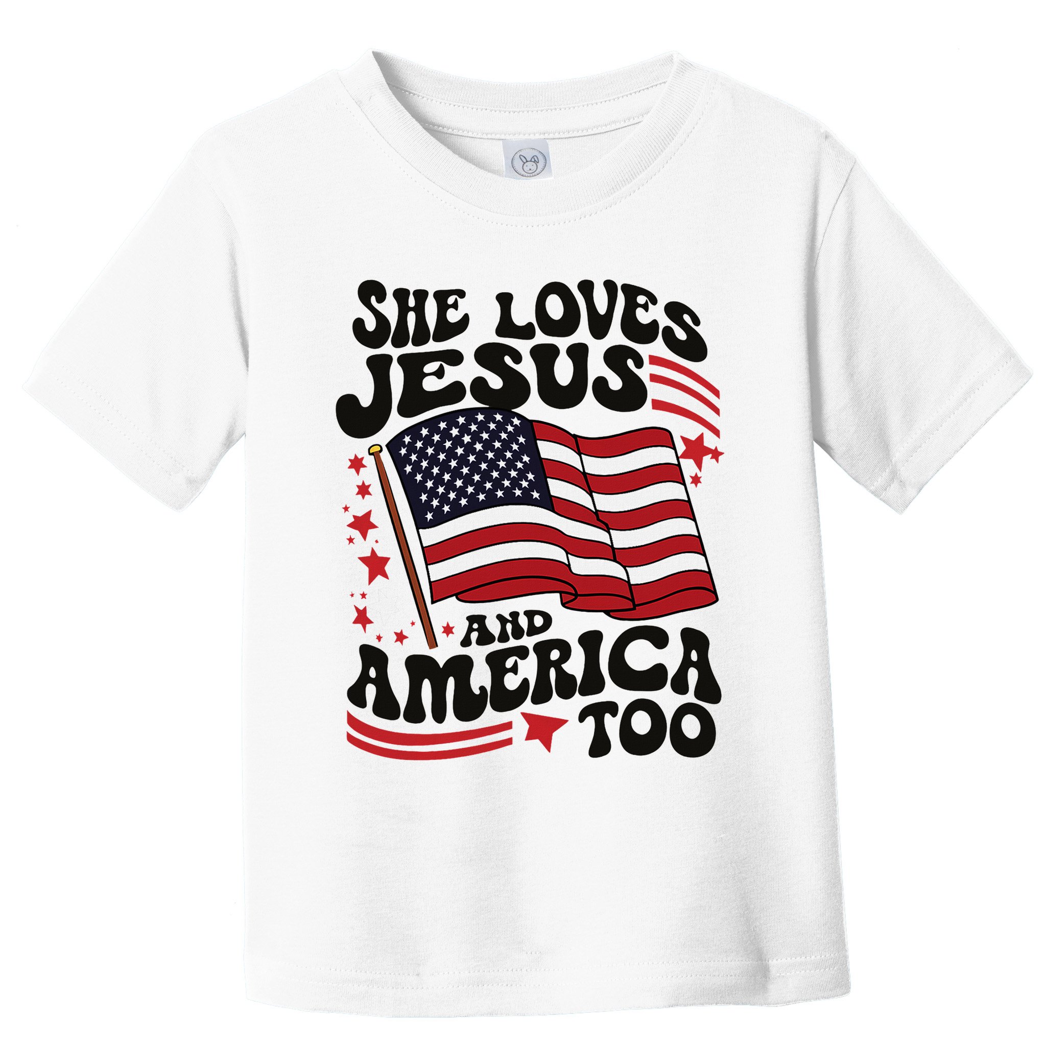 She Loves Jesus And America Christian Toddler T-Shirt