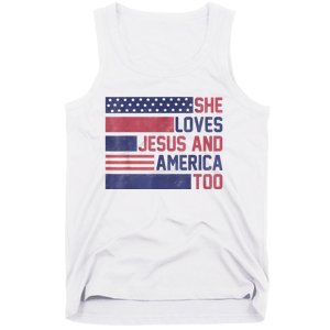 She Loves Jesus And America Too 4th Of July Patriotic Tank Top