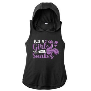 Snake Lover Just A Girl Who Loves Snakes Pet Reptile Ladies PosiCharge Tri-Blend Wicking Draft Hoodie Tank