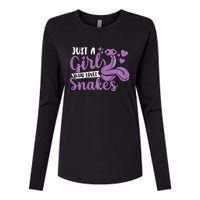 Snake Lover Just A Girl Who Loves Snakes Pet Reptile Womens Cotton Relaxed Long Sleeve T-Shirt