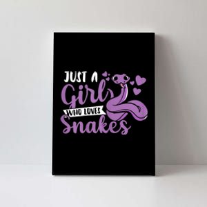 Snake Lover Just A Girl Who Loves Snakes Pet Reptile Canvas