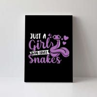 Snake Lover Just A Girl Who Loves Snakes Pet Reptile Canvas