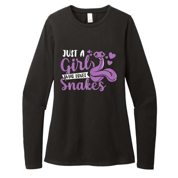 Snake Lover Just A Girl Who Loves Snakes Pet Reptile Womens CVC Long Sleeve Shirt