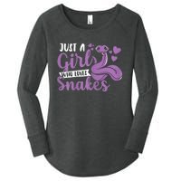 Snake Lover Just A Girl Who Loves Snakes Pet Reptile Women's Perfect Tri Tunic Long Sleeve Shirt