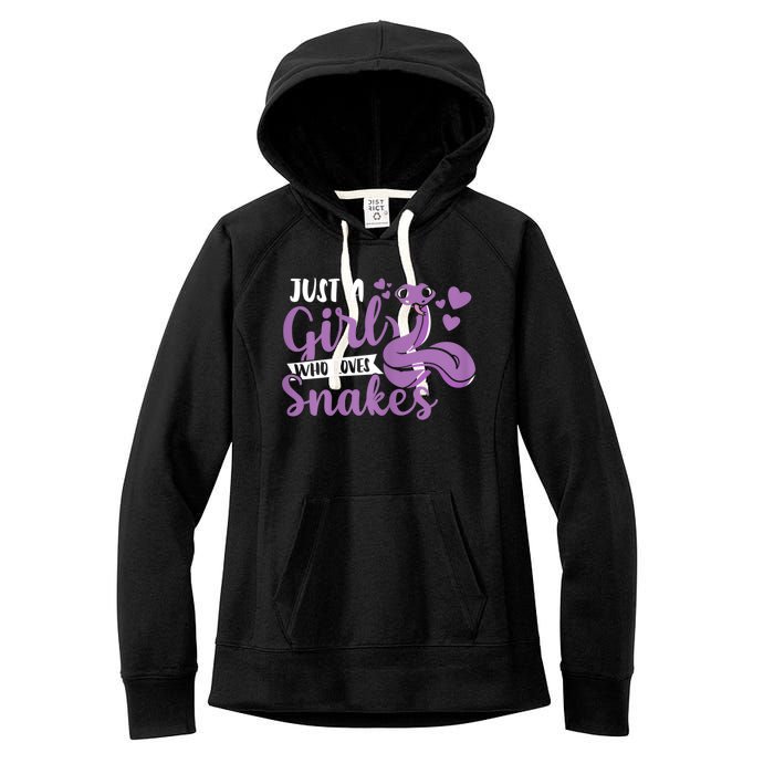 Snake Lover Just A Girl Who Loves Snakes Pet Reptile Women's Fleece Hoodie