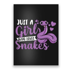 Snake Lover Just A Girl Who Loves Snakes Pet Reptile Poster