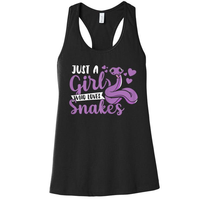 Snake Lover Just A Girl Who Loves Snakes Pet Reptile Women's Racerback Tank