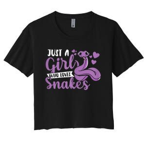 Snake Lover Just A Girl Who Loves Snakes Pet Reptile Women's Crop Top Tee