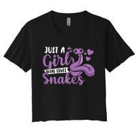 Snake Lover Just A Girl Who Loves Snakes Pet Reptile Women's Crop Top Tee