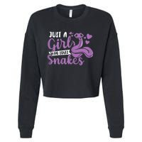 Snake Lover Just A Girl Who Loves Snakes Pet Reptile Cropped Pullover Crew