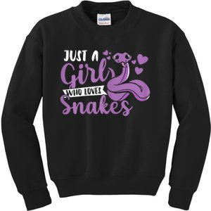 Snake Lover Just A Girl Who Loves Snakes Pet Reptile Kids Sweatshirt