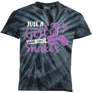 Snake Lover Just A Girl Who Loves Snakes Pet Reptile Kids Tie-Dye T-Shirt