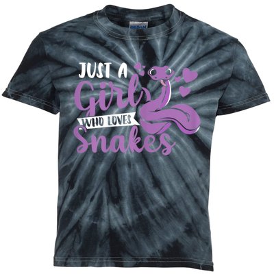 Snake Lover Just A Girl Who Loves Snakes Pet Reptile Kids Tie-Dye T-Shirt