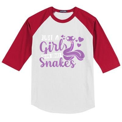 Snake Lover Just A Girl Who Loves Snakes Pet Reptile Kids Colorblock Raglan Jersey