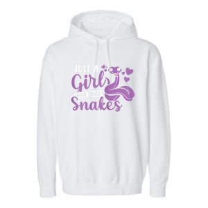 Snake Lover Just A Girl Who Loves Snakes Pet Reptile Garment-Dyed Fleece Hoodie