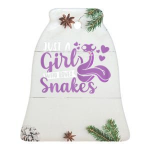 Snake Lover Just A Girl Who Loves Snakes Pet Reptile Ceramic Bell Ornament