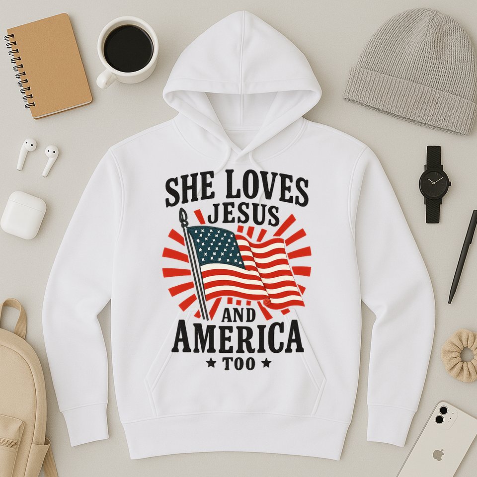 She Loves Jesus And America Hoodie