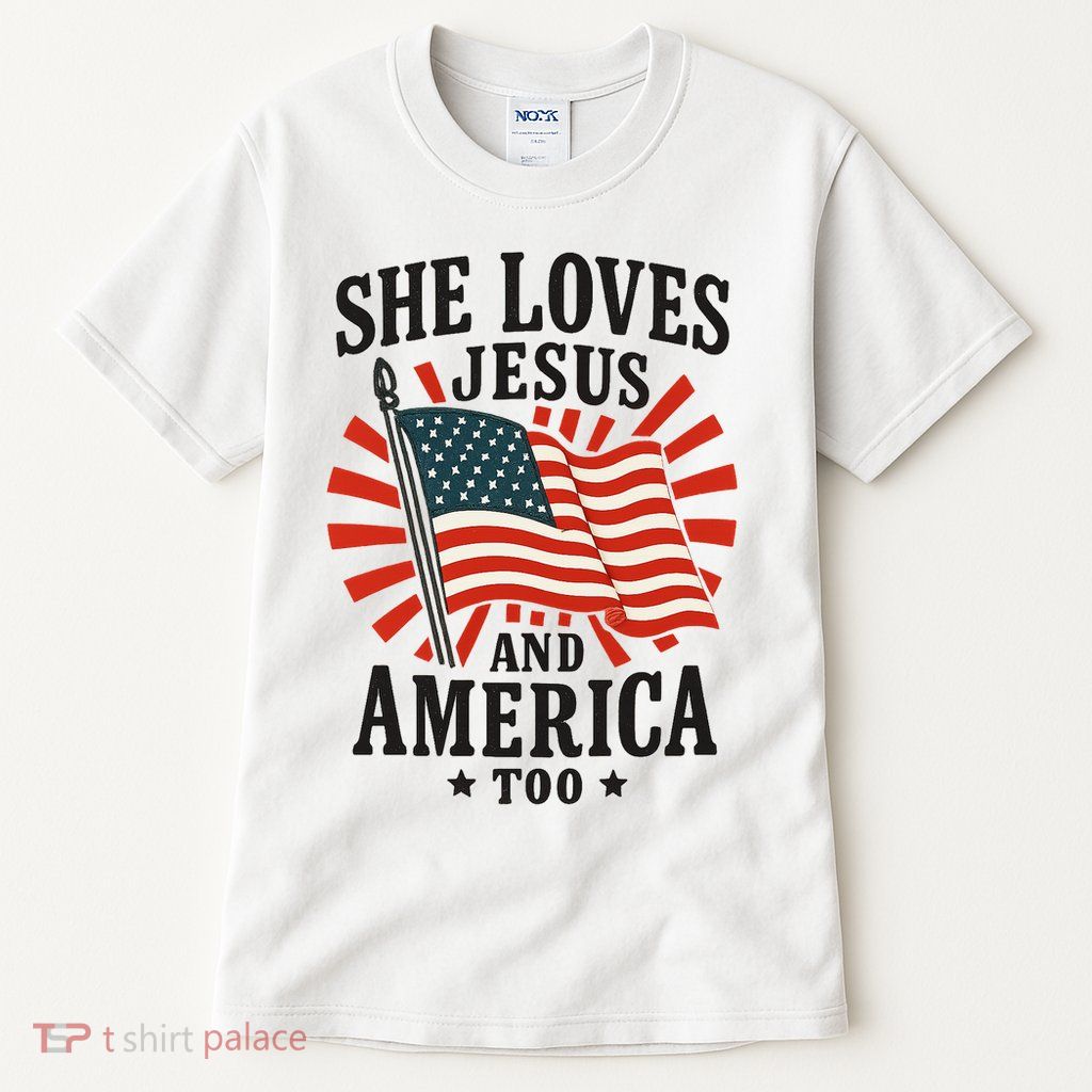 She Loves Jesus And America Tall T-Shirt