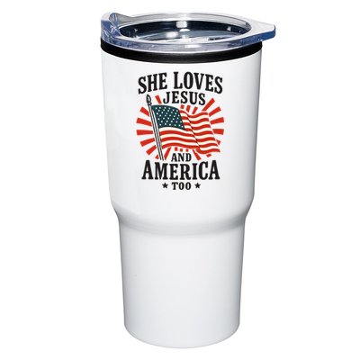 She Loves Jesus And America Tumbler