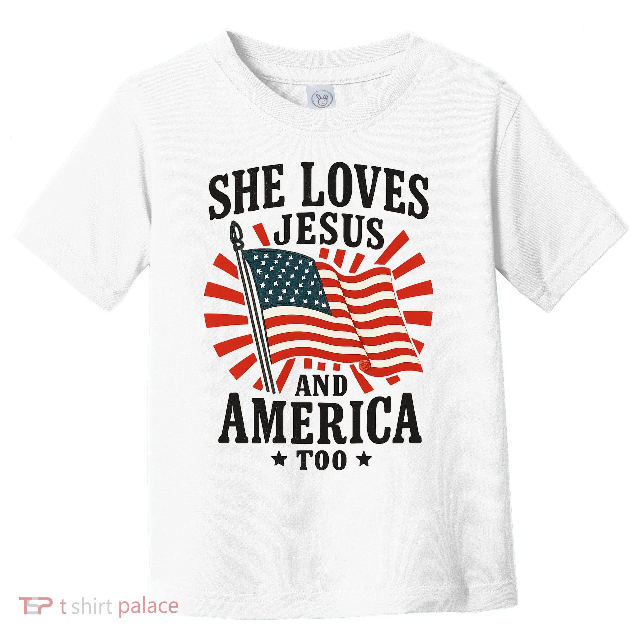 She Loves Jesus And America Toddler T-Shirt